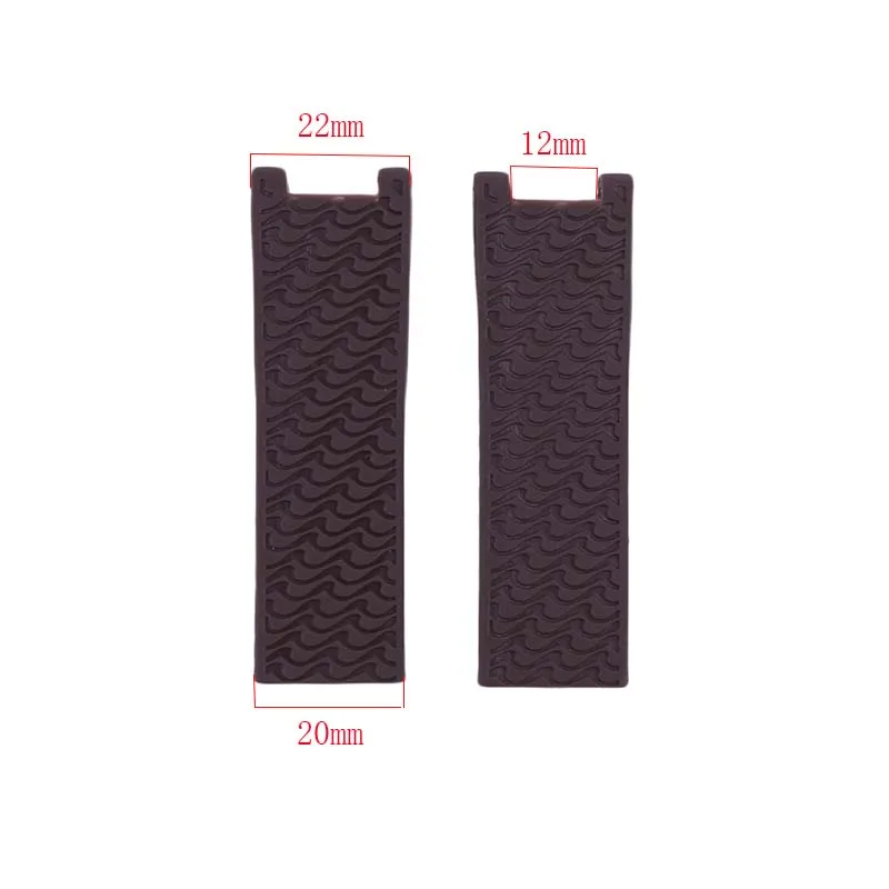 Correa de reloj de goma para hombre, accesorios compatibles con Ulysse Nardin Atenas, pulsera deportiva de silicona con boca de arco ondulado para mujer de 22mm