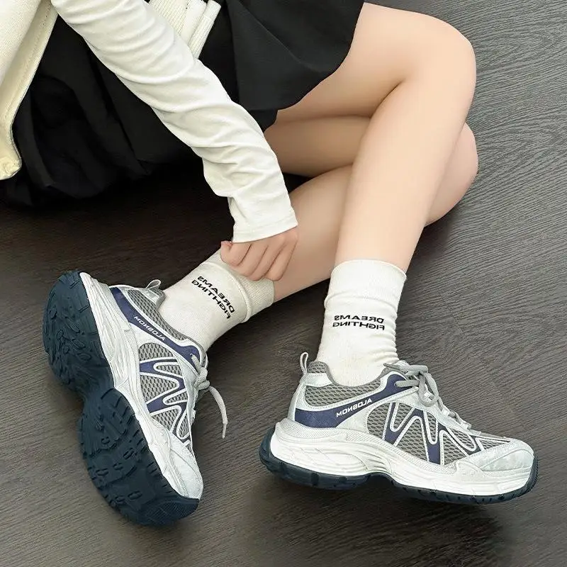 

Women's Casual Sports Running Shoes Breathable Leather Mesh Upgraded Version Versatile Comfortable Fashionable Flat Footwear