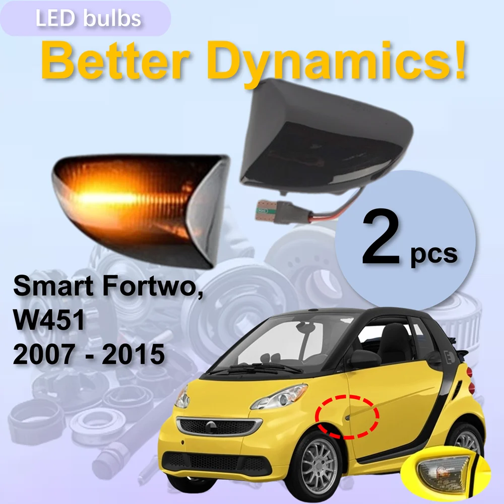for Smart Fortwo W451 2007 - 2015 Dynamic LED Indicator Side Marker Turn Signal Light