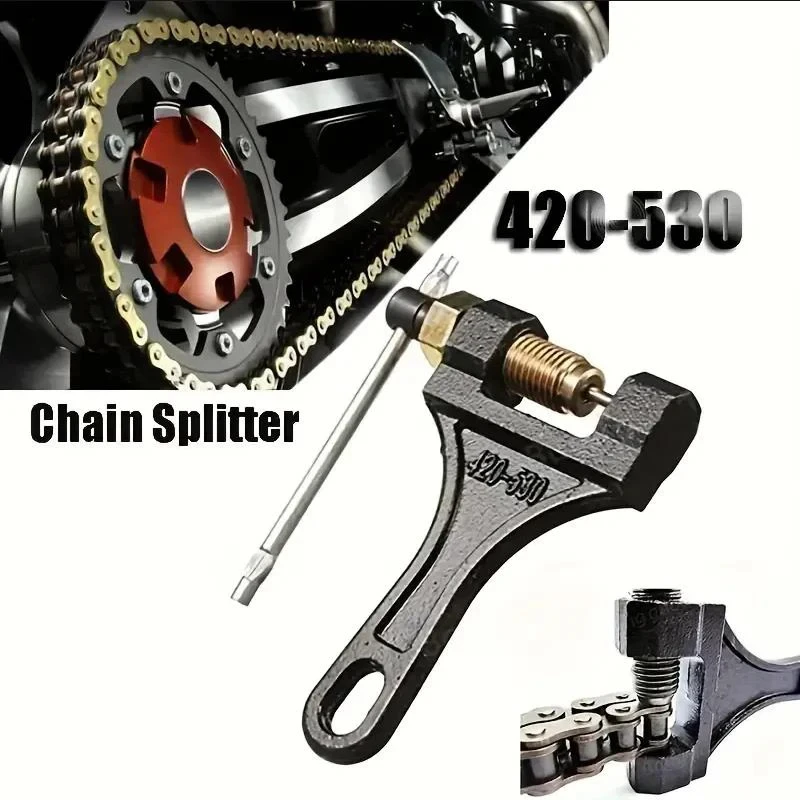 Versatile Chain Breaker All-Terrain Vehicle Universal Chain Breaker Tool Durable Steel 420-530 Chain Easy DIY Repair Motorcycle