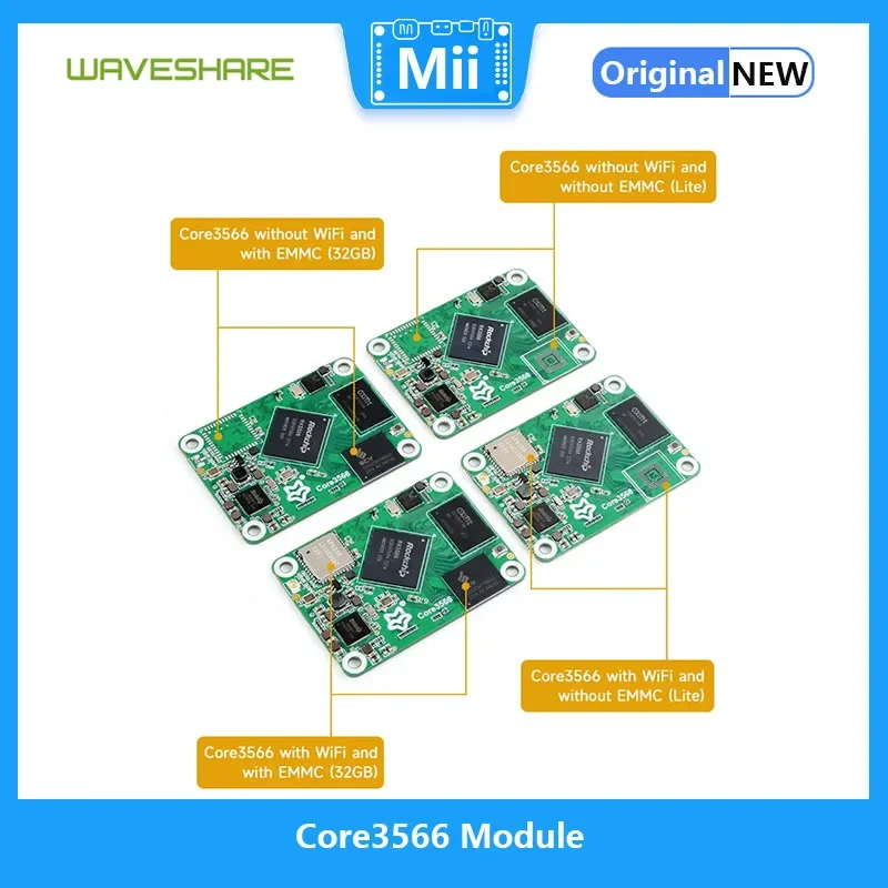 Compatibile con Raspberry Pi CM4 Core3566 modulo Rockchip RK3566 opzioni processore Quad-core per RAM / eMMC/ Wirelessg