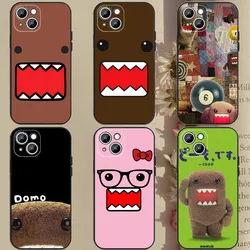 Śliczne etui na telefon Domo-kun etui na telefon do Apple iPhone 15,14,13,12,11,XS,XR,X,8,7,Pro,Max,Plus,mini silikonowa czarna obudowa