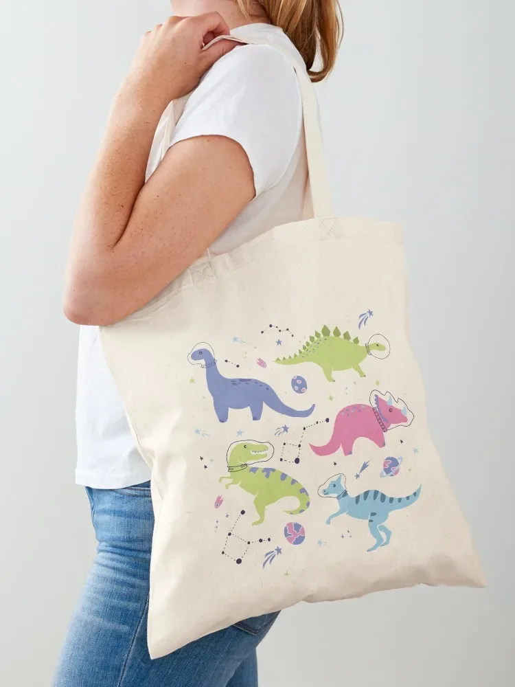 Space Dinosaurs in a Purple Sky Tote Bag bag luxury women tote bag men canvas tote bags personalized