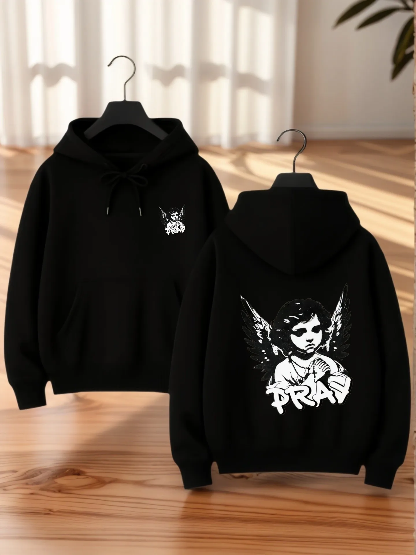 Sudadera con capucha gráfica con estampado de corazón para mujer, estilo estético informal, tela suave, uso diario informal, para adolescentes