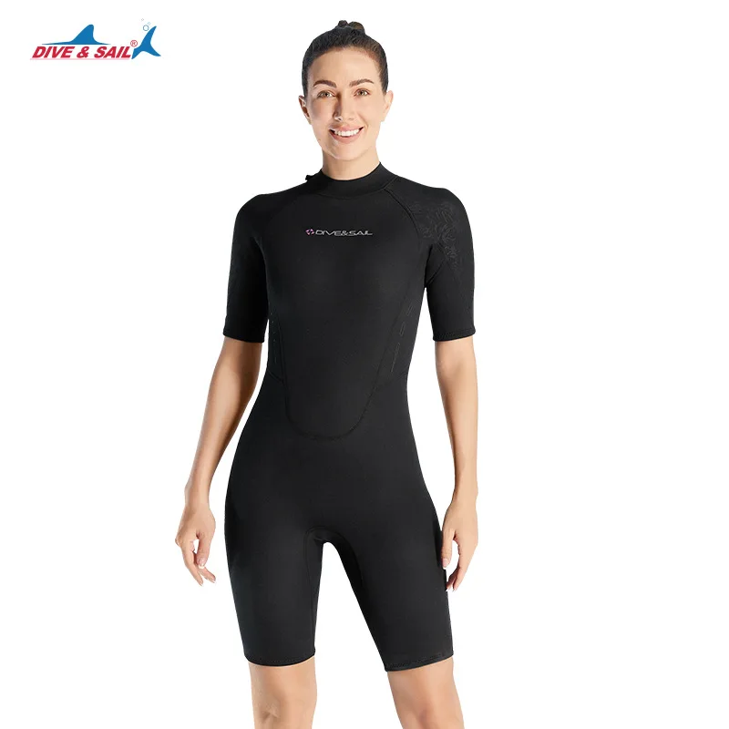 

Europe and America3MMWarm Diving Suit Women's Cold-Proof One-Pieces Short Sleeve Diving Suit Thickened Surfing Snorkeling Winter