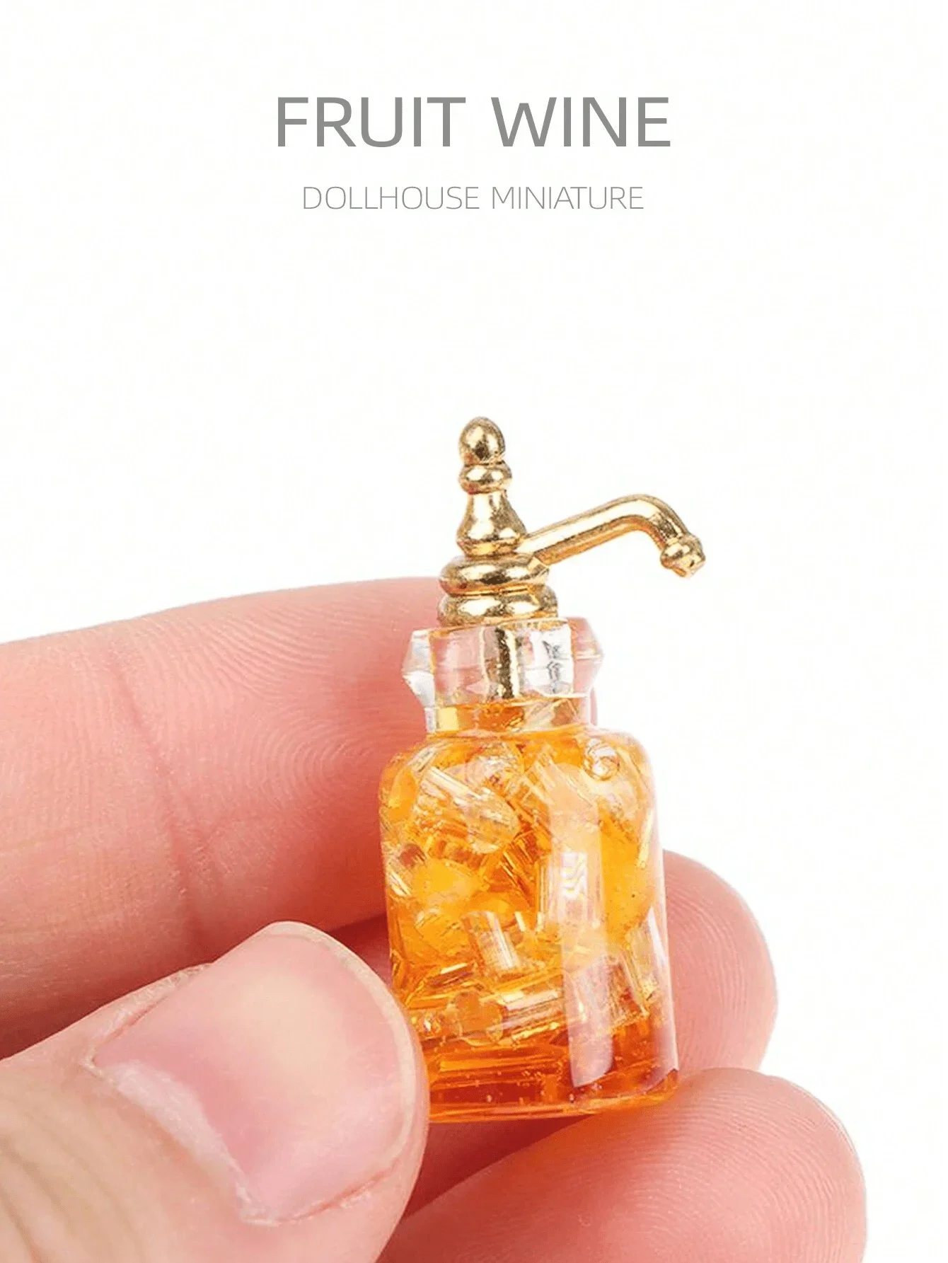 1:12 Scale Dollhouse Mini Glass Bottles Simulated Fruit Wine Drink Jars Imitation Food Kitchen Decor Accessories