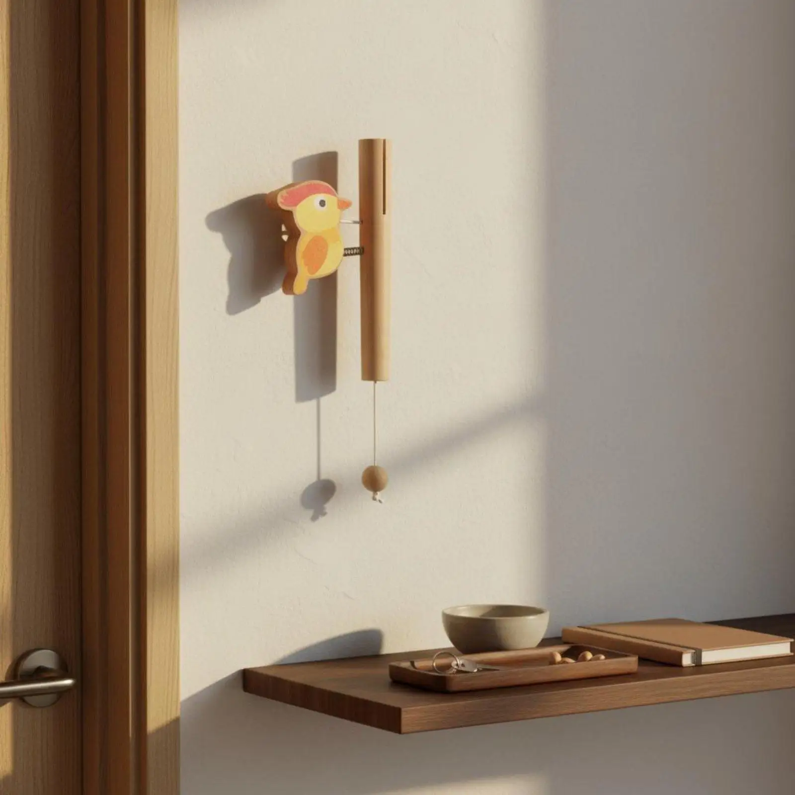 Bird Chime Chime Interactive Pull String Bird Chime Toy Natural Wood