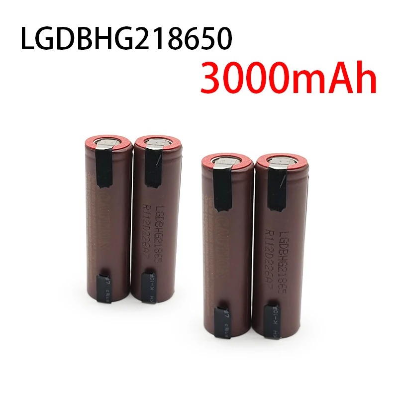 

New 3.7V 3000mAh LGDBHG2 18650 Lithium Battery,3.7V Rechargeable Li-Ion Battery 30A High Power Discharge +DIY Nickel