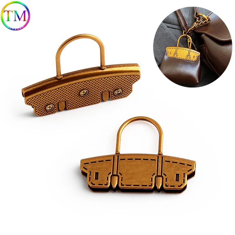 

5/10/20PCS Old Gold Luxury Miniature Bags Pendant Buckle For Leather Boutique Keychain Shoulder Bag Decorative Accessories