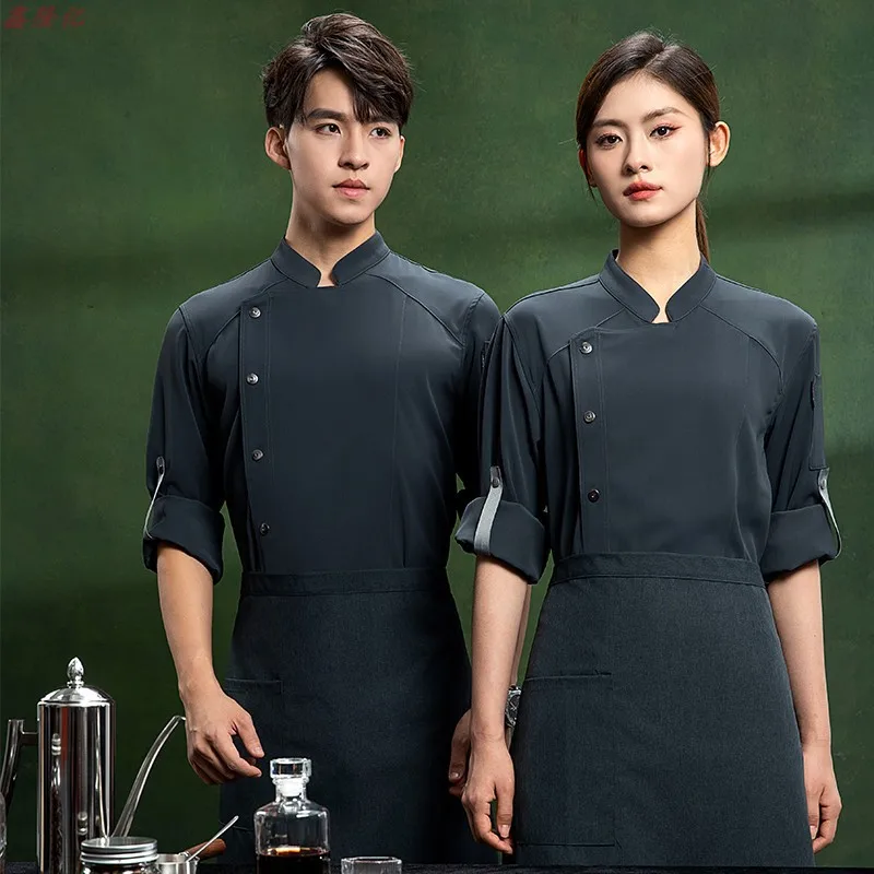 Uniforme de travail de magasin de barbecue de Steak de Restaurant occidental, uniforme de Chef de Restaurant d'hôtel de boulanger de magasin de gâteaux à manches longues réglable