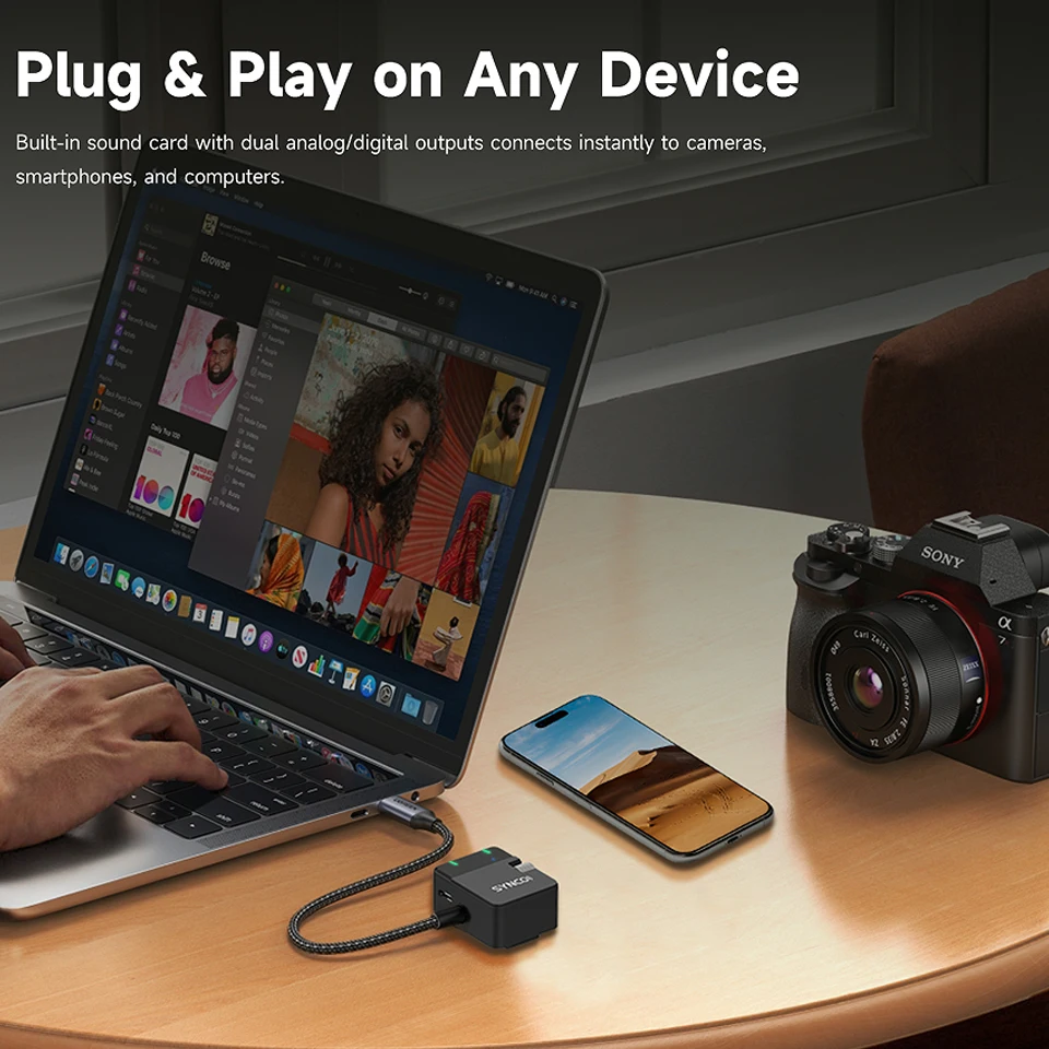 Synco D2 Wrieless Shotgun ميكروفون مستوى البث ميكروفون لاسلكي 24 بت 48 كيلو هرتز صوت عالي الدقة مع منخفض للغاية 0.012S #6