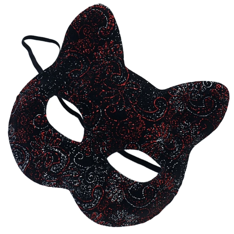 Masque pour chats, demi-masque masque décoration pour Halloween, masque animal DXAA