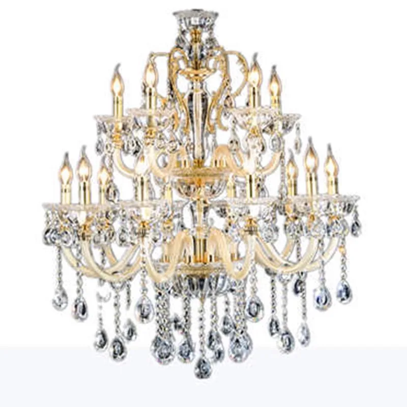 Duplex edifício villa lustre sala de estar lâmpada cristal edifício piso médio luz luxo simplicidade moderna