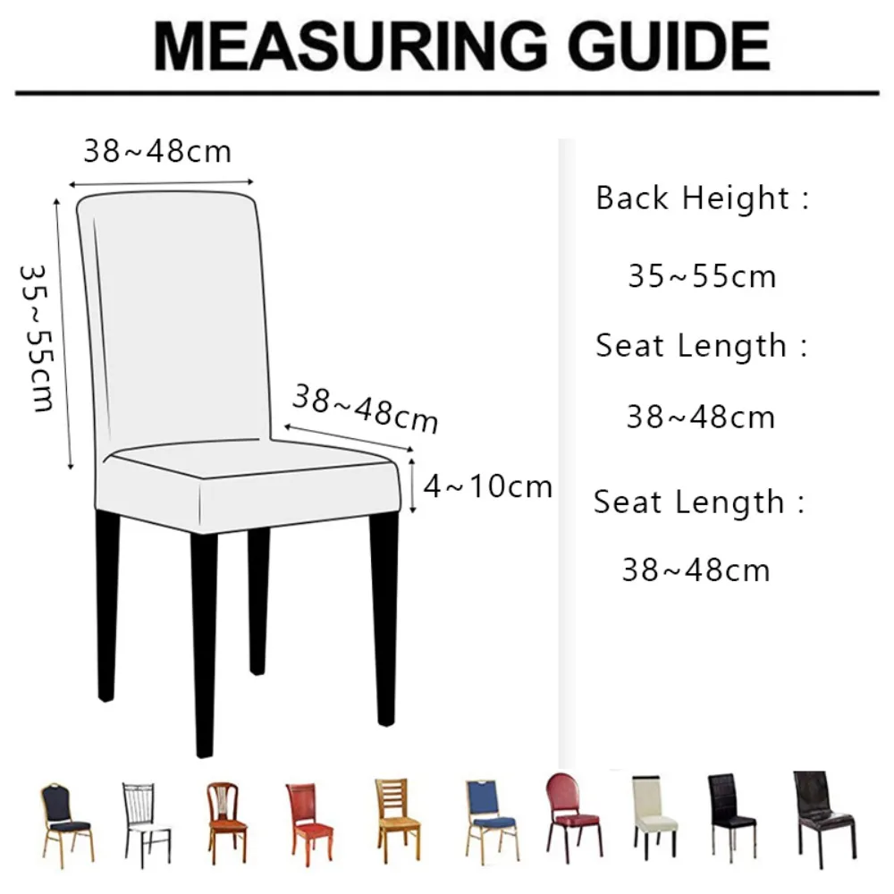 Жаккардовый водонепроницаемый чехол на стул, однотонный чехол на сиденье стула, чехол из спандекса, защита для стула, кухня, столовая, домашний