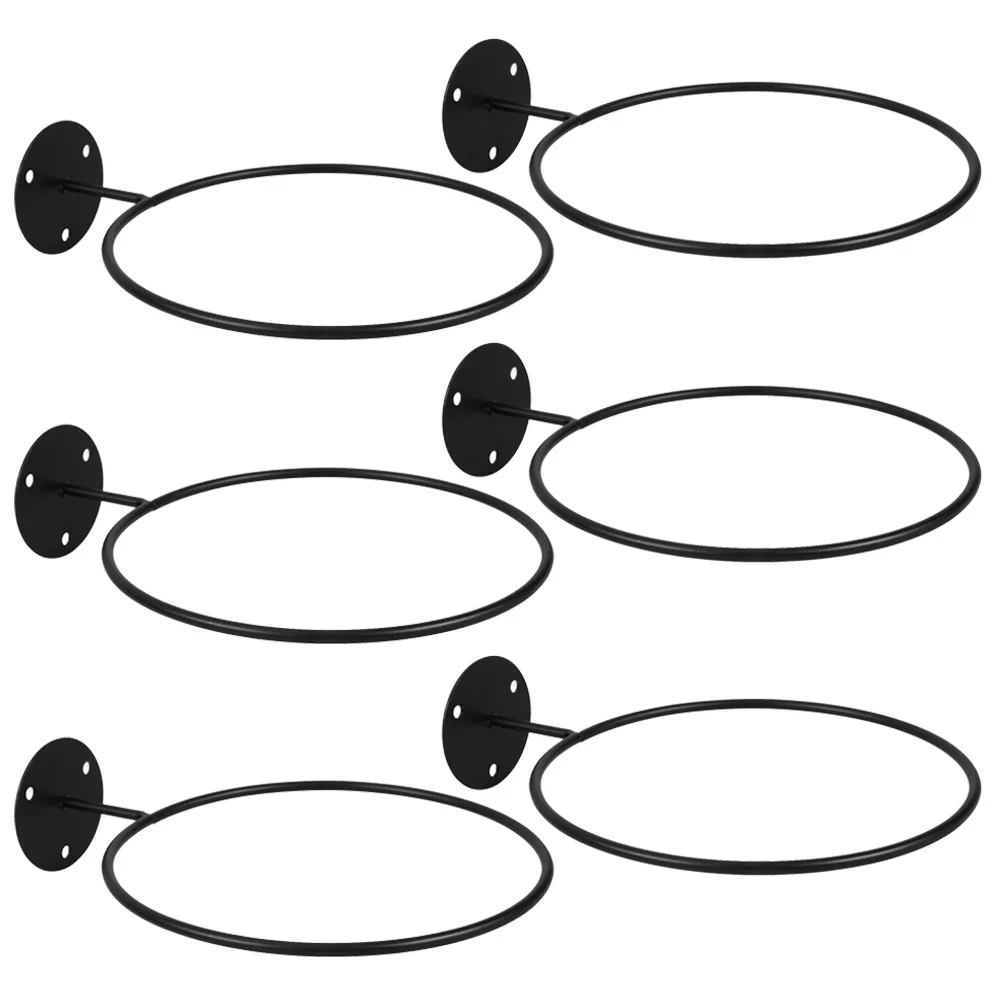 

6Pcs Ball Storage Rack Wall Mounted Basketball Soccer Football Holder Metal Display Stand Black Sports Equipment Organizer Home