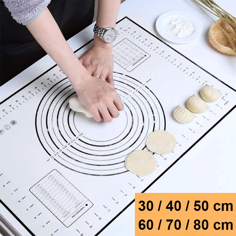 

Large Size Silicone Kneading Pad Kitchen Non-Stick Surface Rolling Dough Mat with Scale Cooking Pastry Sheet Oven Liner Bakeware