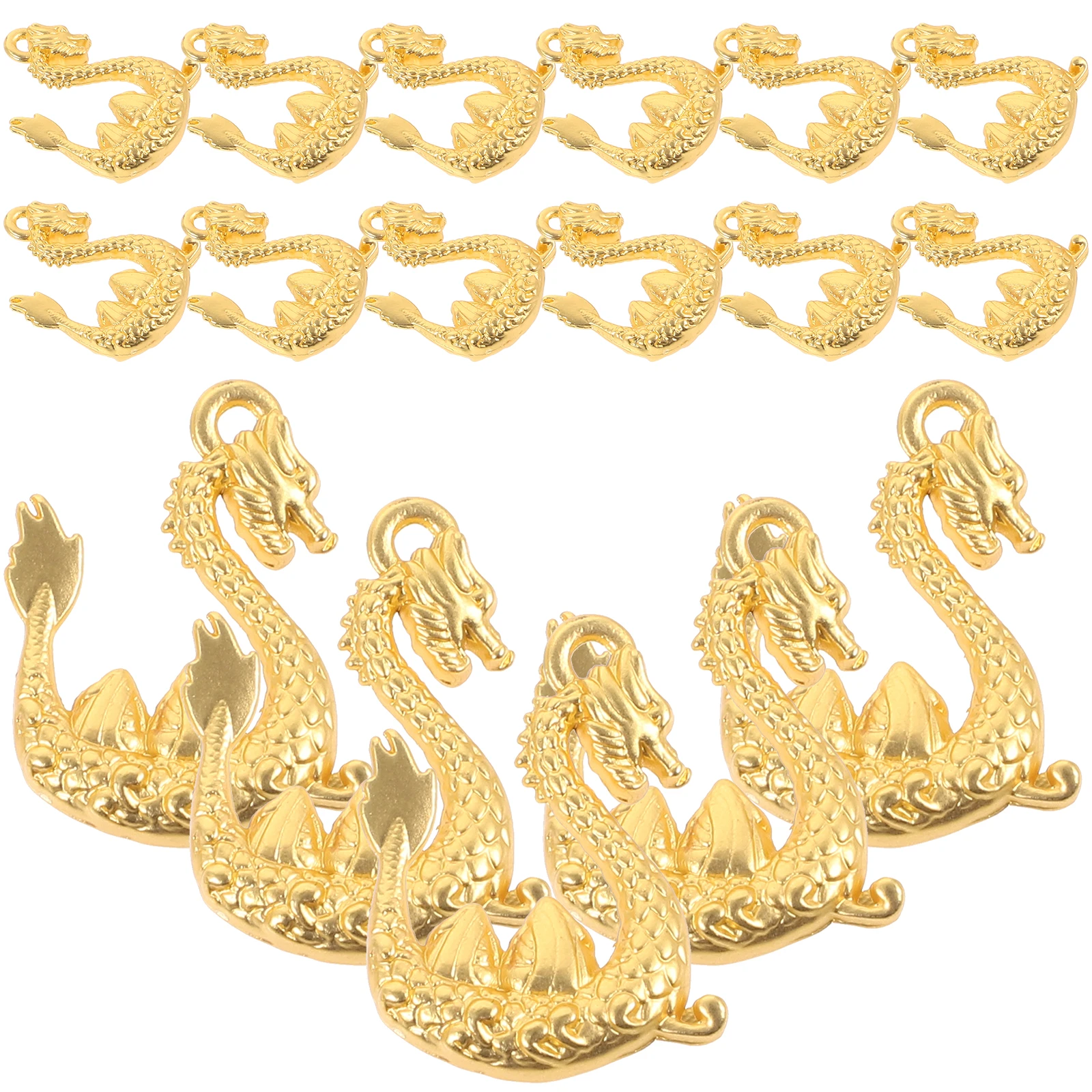 

20pcs Dragon Pendant Necklace Charm Jewelry Gift Chinese Style Metal Hanging Charm Diy Decor Vintage Unisex Men Women Clavicle