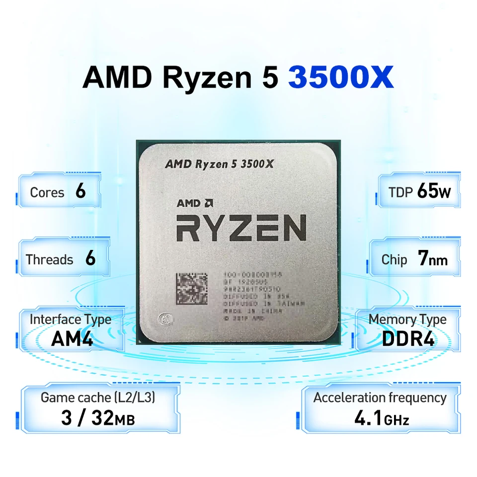【新品】 AMD Ryzen 5 3500 NEW AMD Ryzen 5 3500X 3.6GHz Socket AM4 6-Core 6-Thread 65W R5