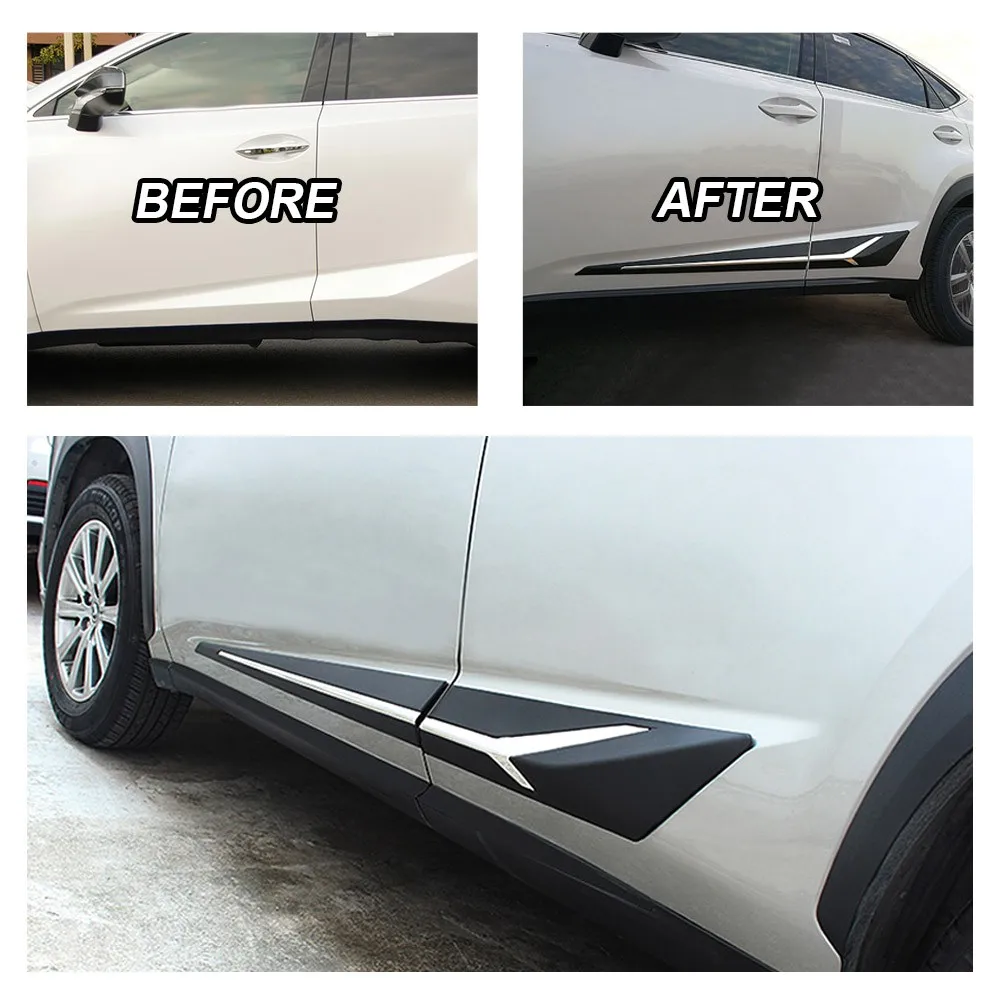 4pcs Chrome Car Body Side Molding Trim Protection For Lexus NX 200t/300h 2014-2018 Accessories For Lexus NX Car Exterior Trim