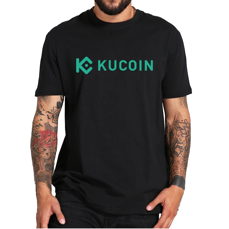 Kucoin Token T-Shirt Classic Crypto Trade BTC ETH LTC USDT KCS T Shirt For Business Traders 100% Cotton Tee TopsF