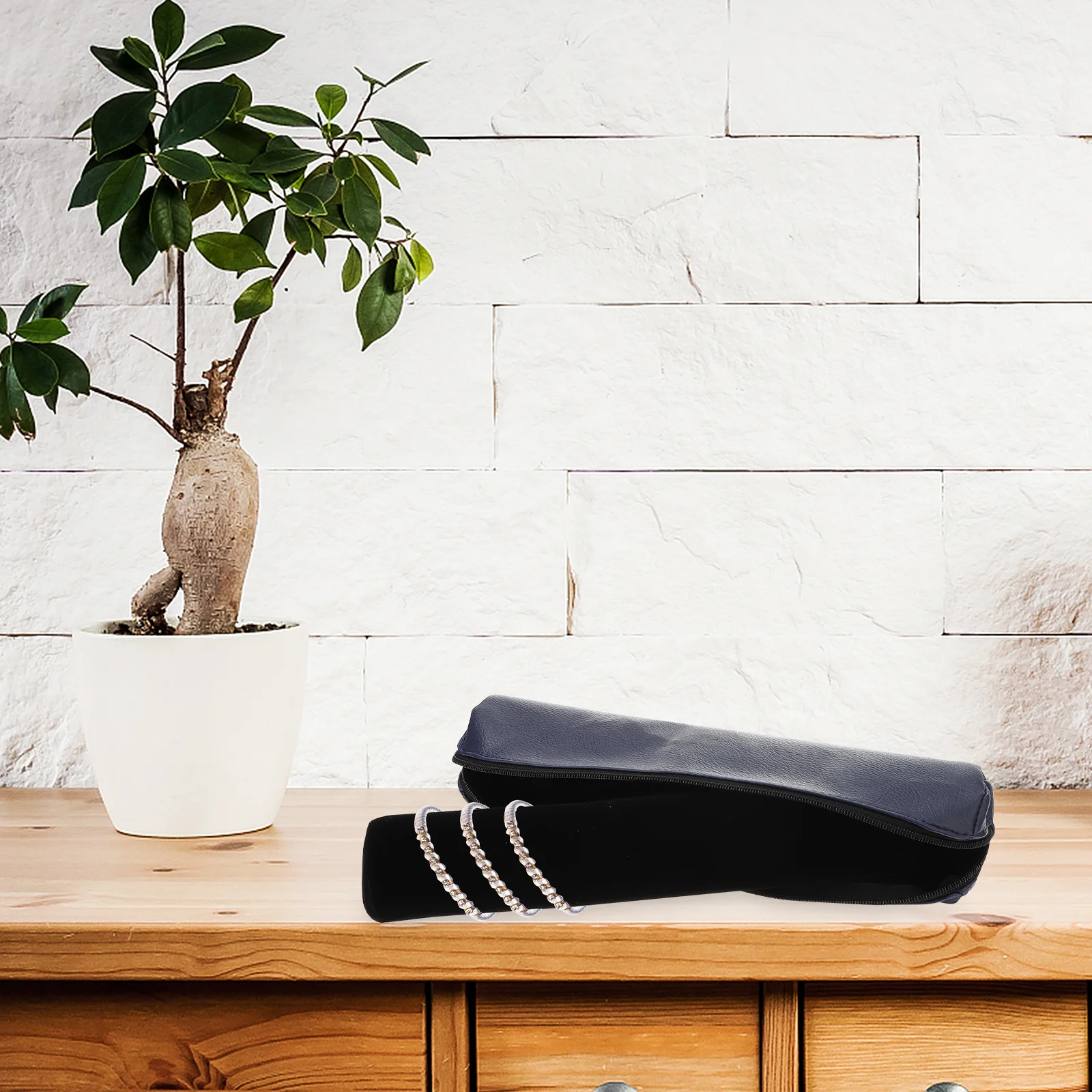 

Bracelets Bag PU Jewelry Display Dark Blue Cover Black Sponge Roll Travel Organizer Storage Pouch for Bangles Watches