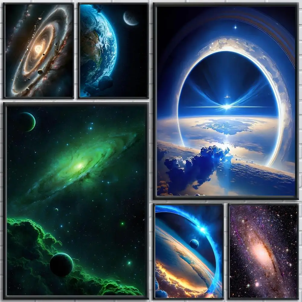Aesthetic Art Space Poster HD Self-Adhesive No Residue After Removal Ideal for All Kinds of Wall Decor