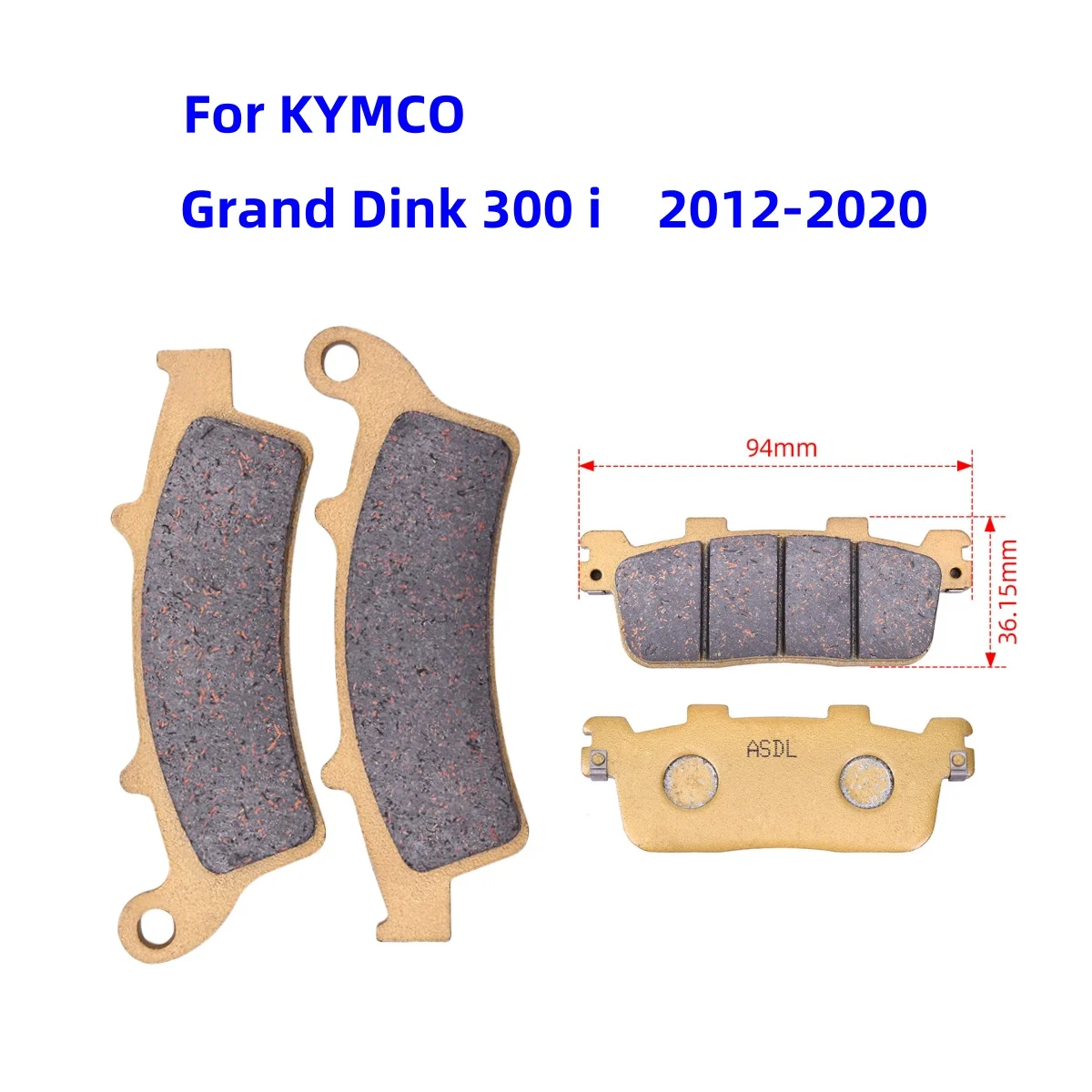 Brake Pads for KYMCO Downtown 125i 200i 300i ABS K-XCT 125i Xciting 250i 300i Grand Dink For KAWASAKI J125 SE ABS SC125 J300 ABS