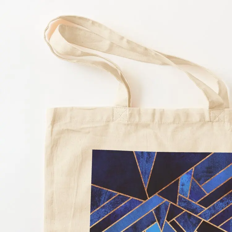 حقيبة حمل ليلية زرقاء حقيبة كتف قماشية حقائب مخصصة للمتسوقين