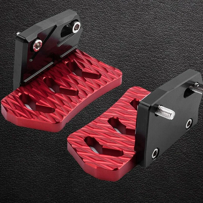 8MM Universal Motorcycle Folding Foot Pegs Left & Right Footrest Racing Pedal