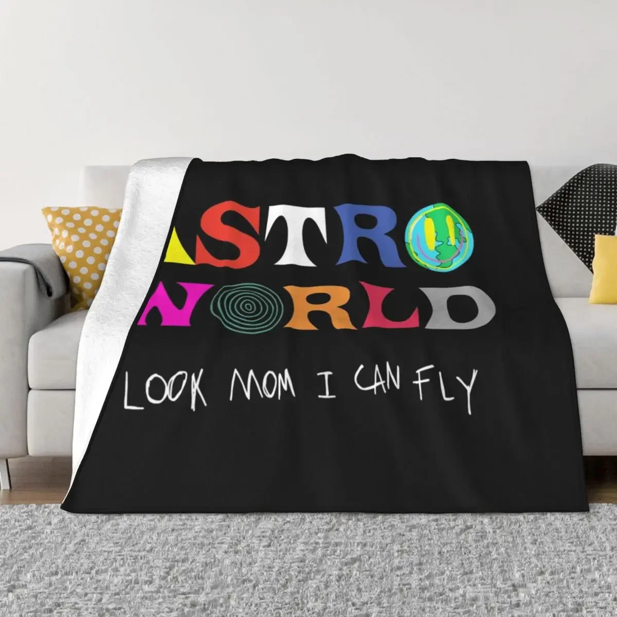 ASTROWORLD look mum I can fly Throw Blanket Single Flannel Fabric Summer Blankets