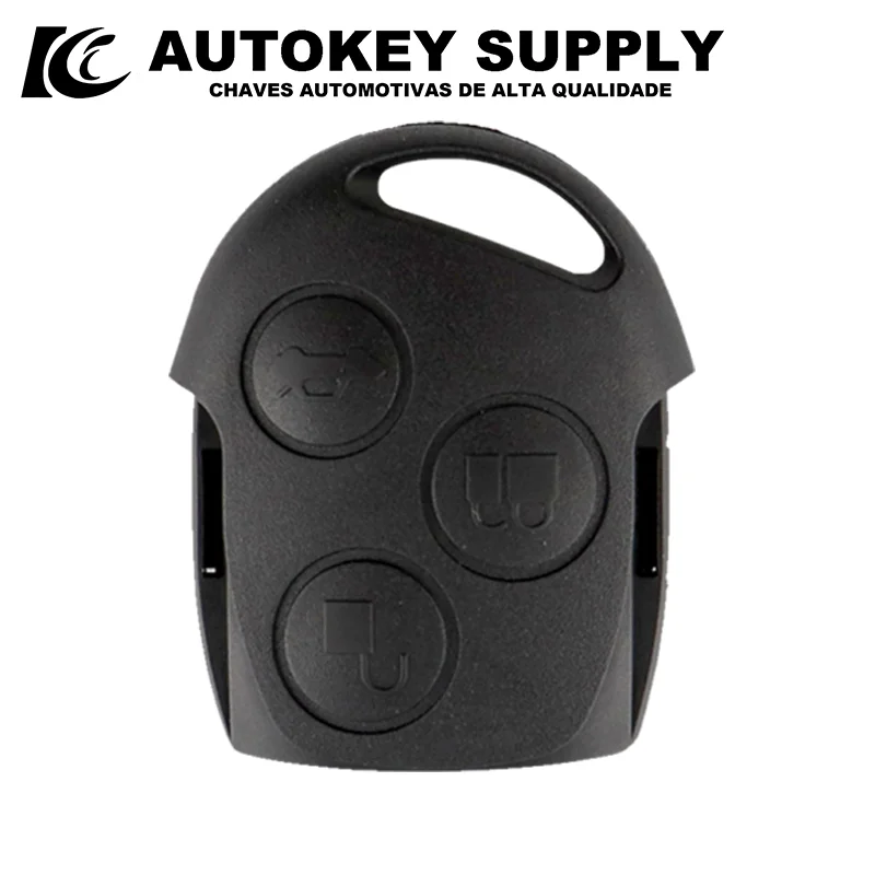 Autokeysupply 3 Button Transit Connect Set Replacement Remote Key Shell Case Without Blade For Ford