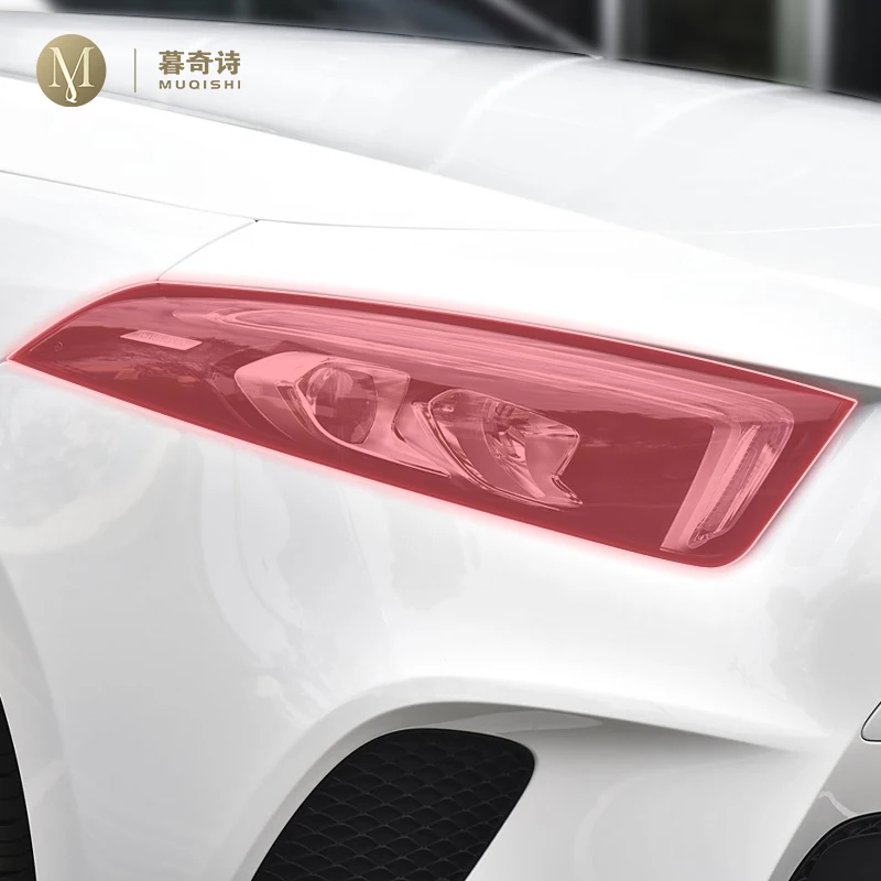 

For Mercedes Benz Class-A AMG 2024-2025 pre cut car exterior headlight scratch resistant TPU protective film smoked black