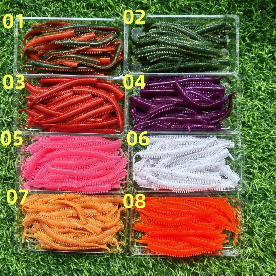 Swolfy Gusano de vinilo 80mm – Señuelo blando artificial para pesca - imagen 3