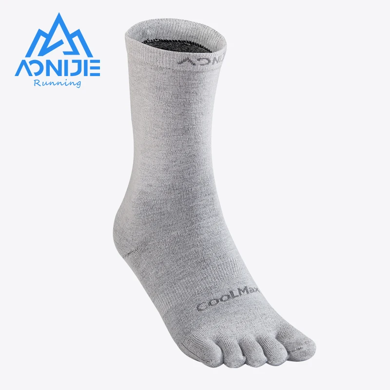 One Pair AONIJIE E4831 Middle Tube Sports Bottoming Socks Thin Stocking Running Fivetoes Socks Toe Socks For Running Hiking