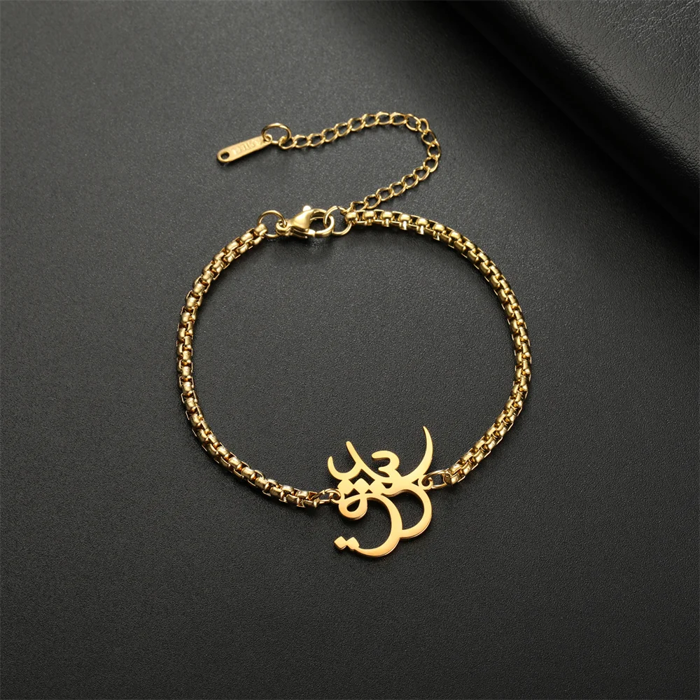 EUEAVAN Personalized Calligraphy Braclets for Women and Men Stainless Steel Box Chain Love Poem Eshgh Persian Farsi Jewelry Gift