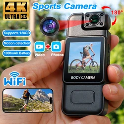 4k hd wifi mini câmera portátil gravador de vídeo digital tela colorida wearable câmera visão noturna polícia cam pequena bicicleta filmadora