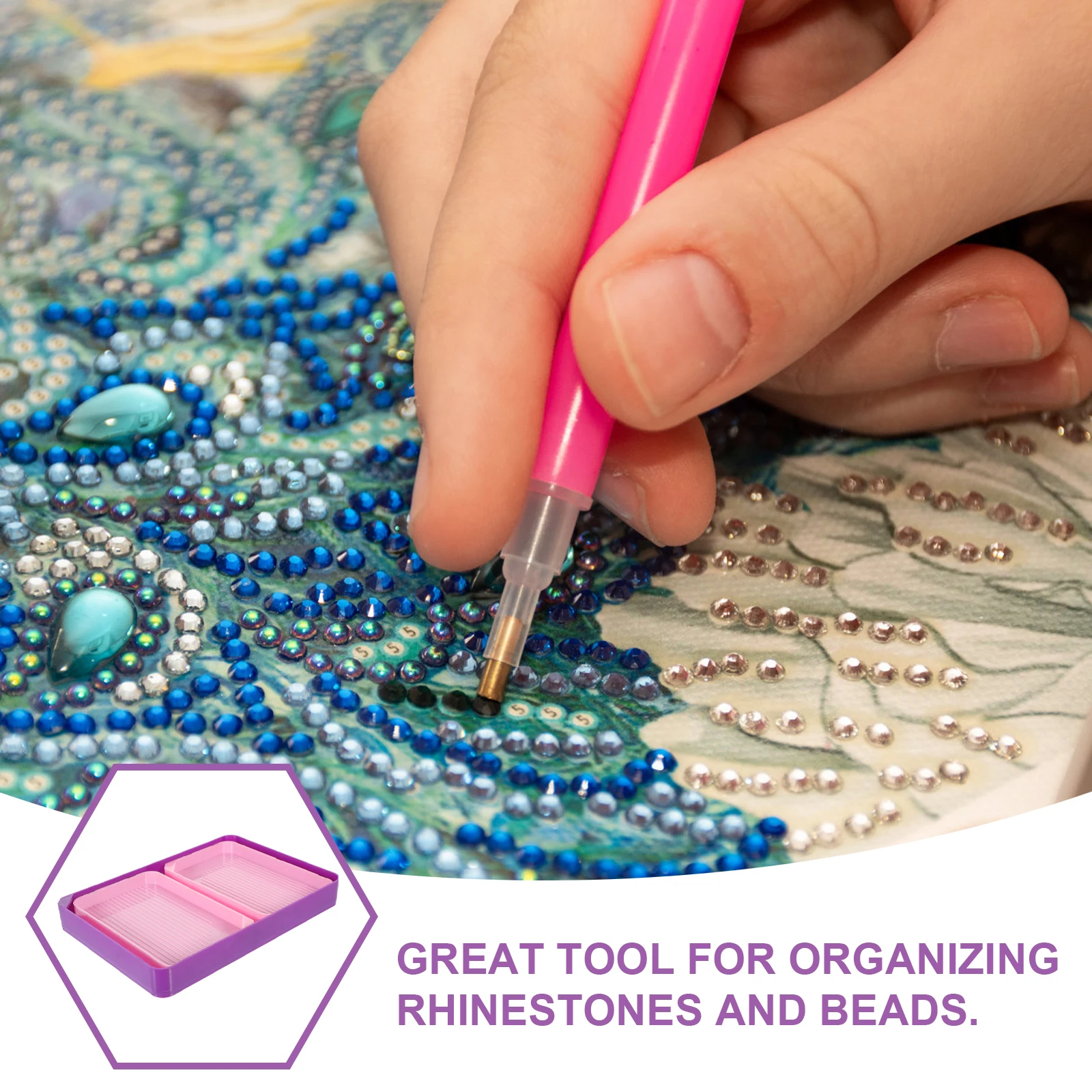 

1 set Diamond Funnel Set Rhinestone Tray Bead Storage Rhinestone Sorting Tray Jewelry Organizer Sorting Tool Large Size