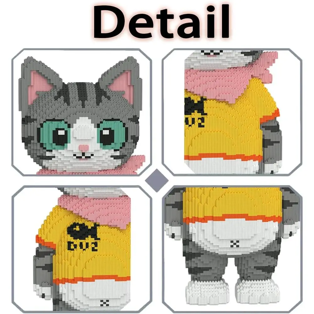 Tuxedo Cat Themed 16879-Piece Building Blocks for All Ages, Ideal Gift for Cat Enthusiasts & Kids 8+