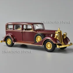 1:32 Scale Diecast Model Car Toy Vintage Classic Deluxe Tudor Limousine 8C Miniature Replica Pull Back With Sound Light