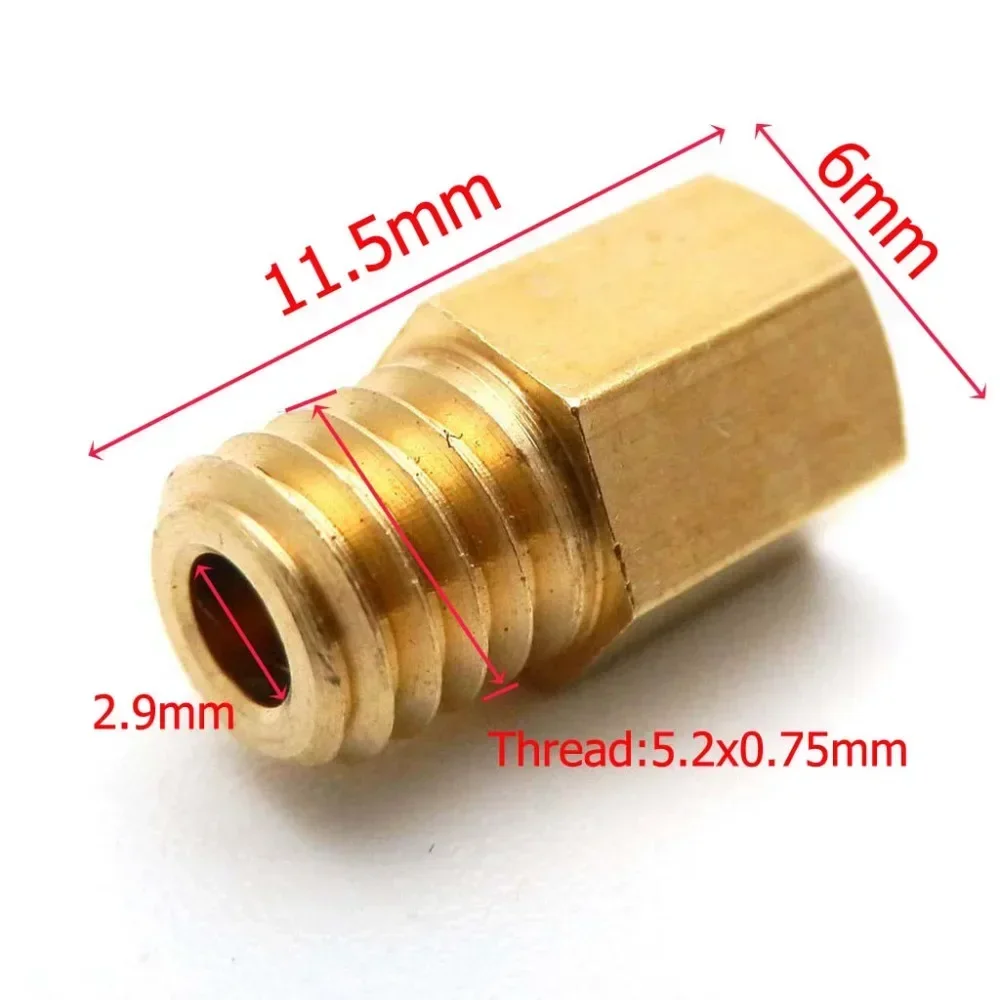 Carburetter Brass Hex Type Main Jet 5.2mm Thread For MIKUNI VM/TM/TMX Carb Size 250-490