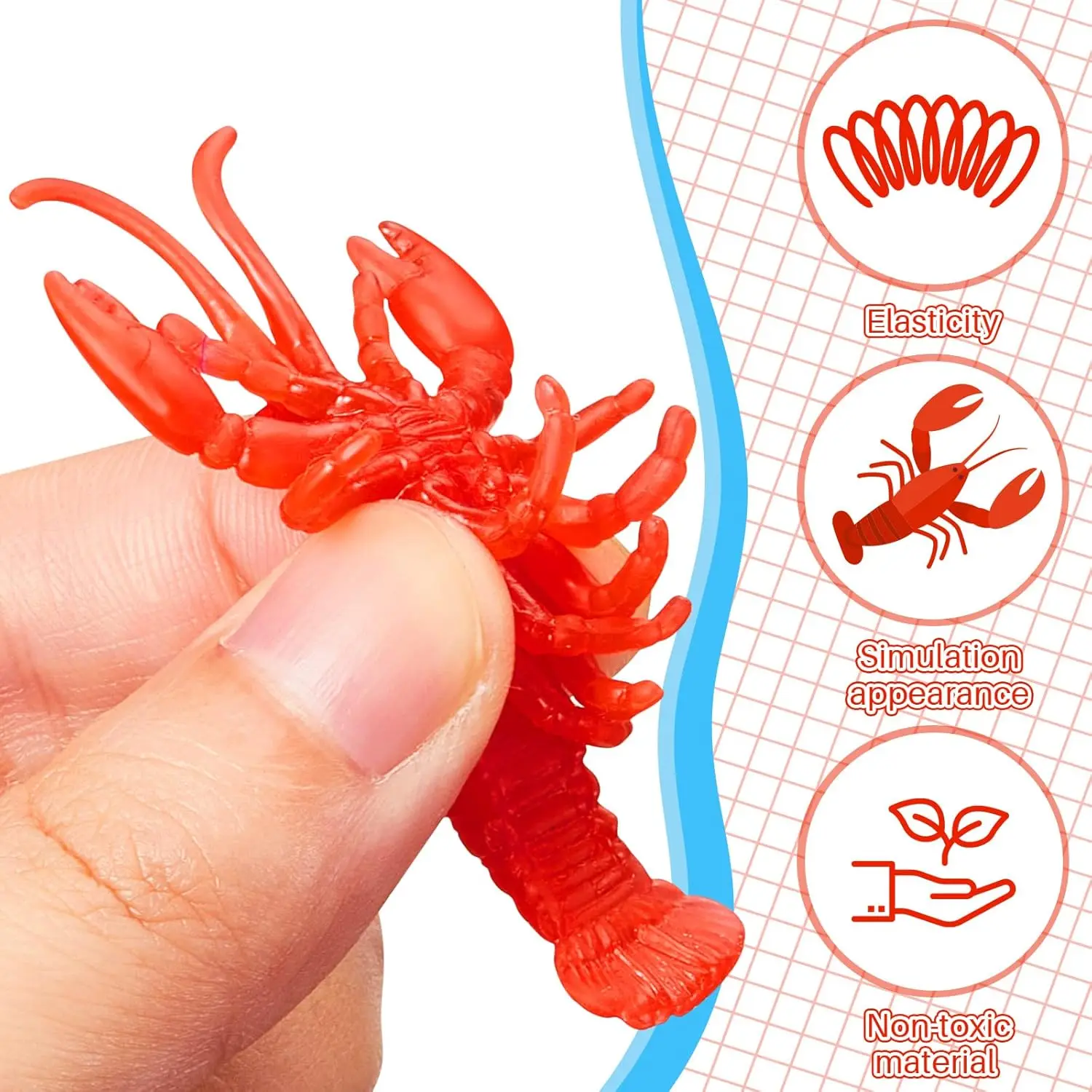 10 قطعة زينة جراد البحر الصغيرة الأحمر لينة TPR المطاط جراد البحر نماذج زينة الحفلات DIY بها بنفسك الجنية حديقة الزجاج الحاويات