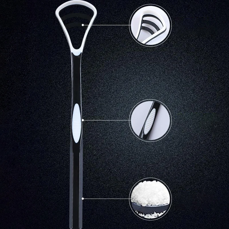 Detergenti per raschietti per lingua a doppio uso Spazzola riutilizzabile per la pulizia della salute orale, previene la bocca nuvolosa, pulire i detriti degli alimenti, Bocca per adulti fresca