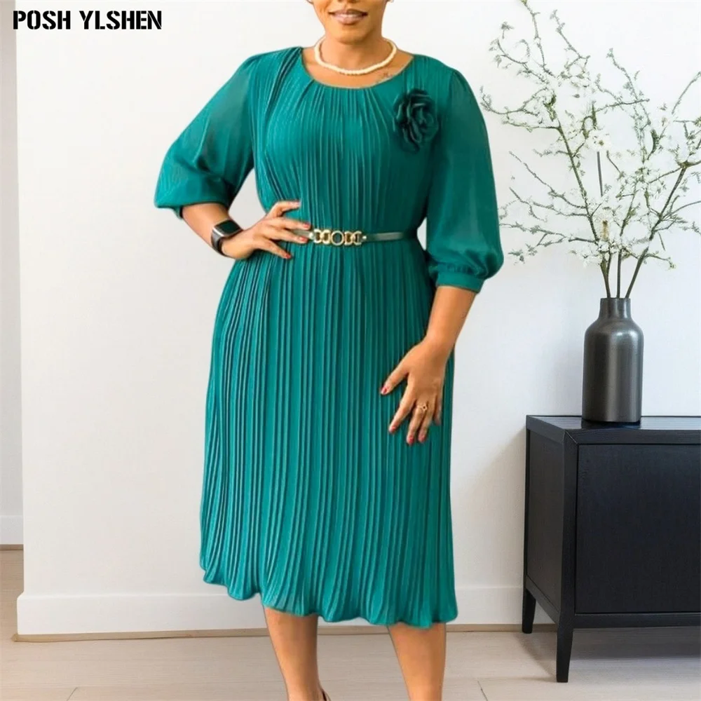 

African Party Dresses For Women Africa Clothing African Design Casual Ruffles Pleated Dashiki Mom Long Dress Africa Clothing