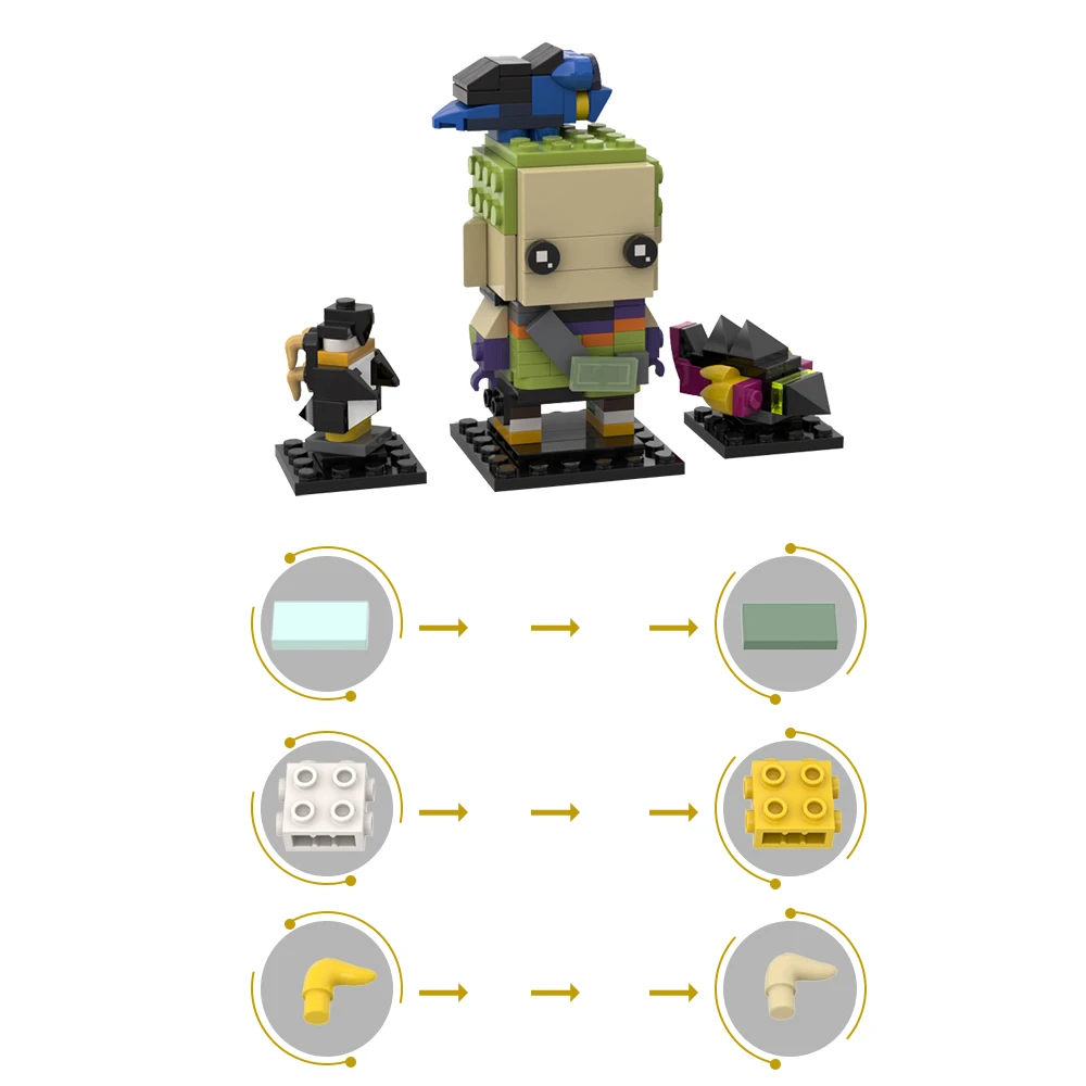 SETBRICKS MOC Valoranted Game Brickheadz Building Blocks Action Figure Character  Model Construct Bricks for Children Gift Toy