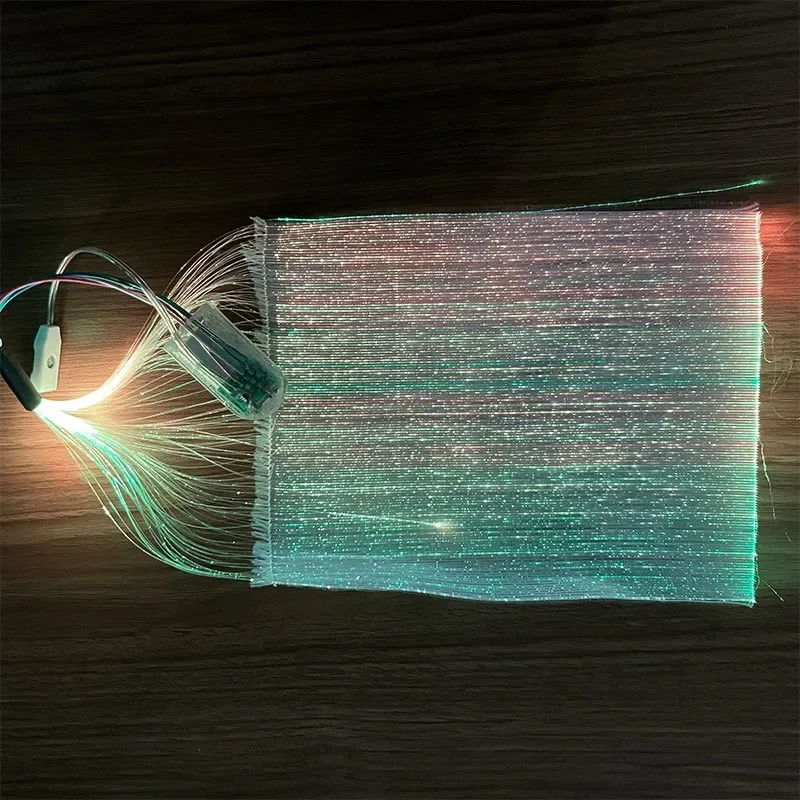 LED Fiber Optic Cloth Colorful Luminous Cloth Fiber Optic Luminous Fabric DIY Bags Hairpin Handmade 15x20cm/100x140cm