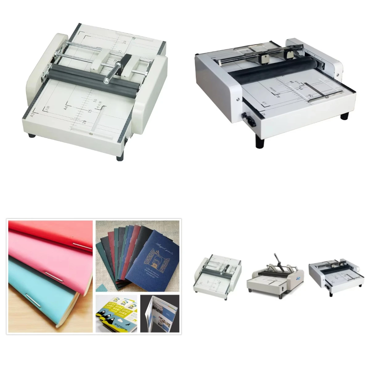 

WJW 2in1 Electric A3/A4 Double Heads Booklet Binding and Folding Machine