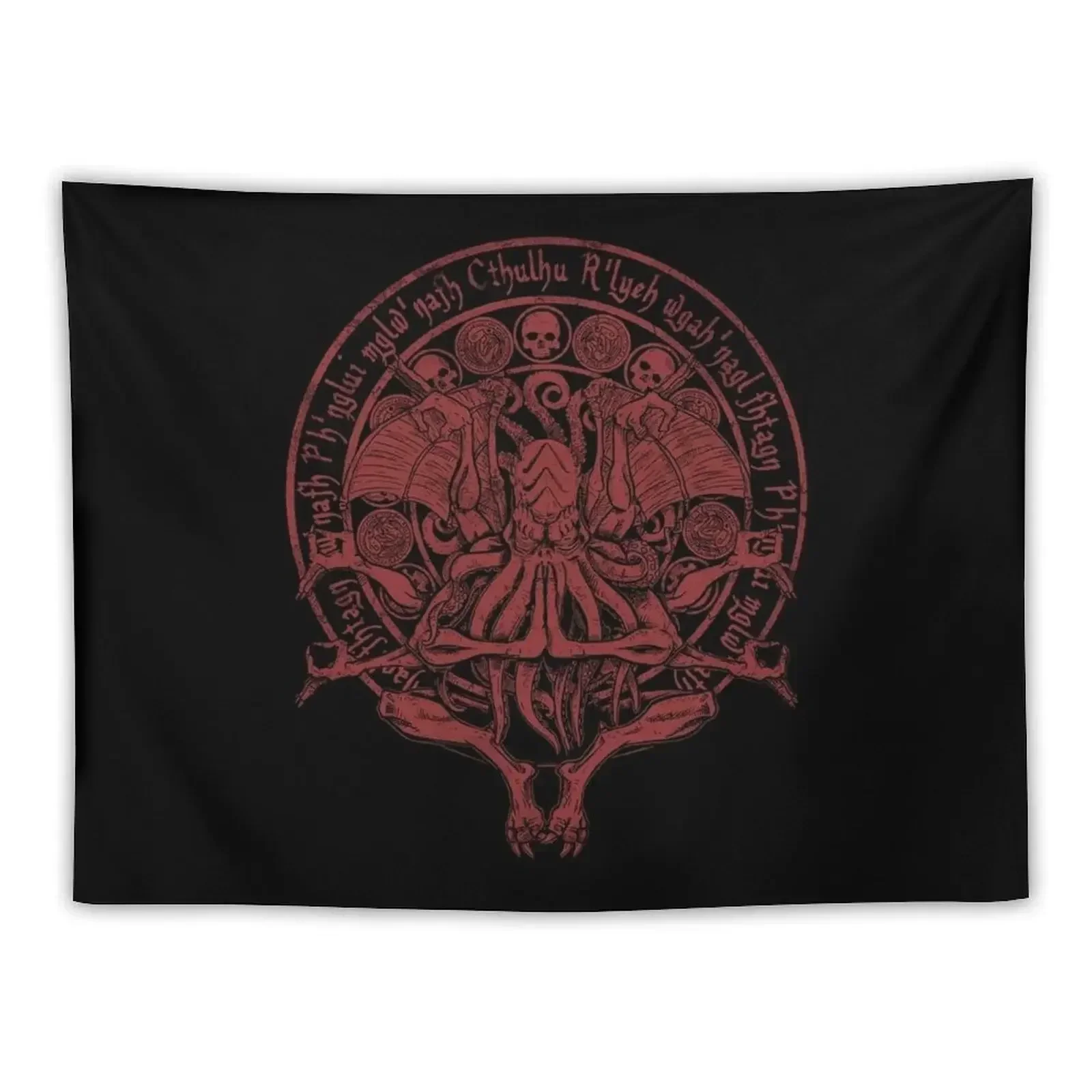 The Idol - Cthulhu Red Variant Tapestry Aesthetic Room Decor Korean Aesthetic Room Decoration Wallpaper Tapestry