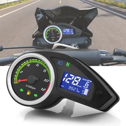 12V Motorcycle Universal 12000RPM Speedometer Odometer Tachometer Fuel Meter LCD Digital Instrument Motorcycle Dashboard