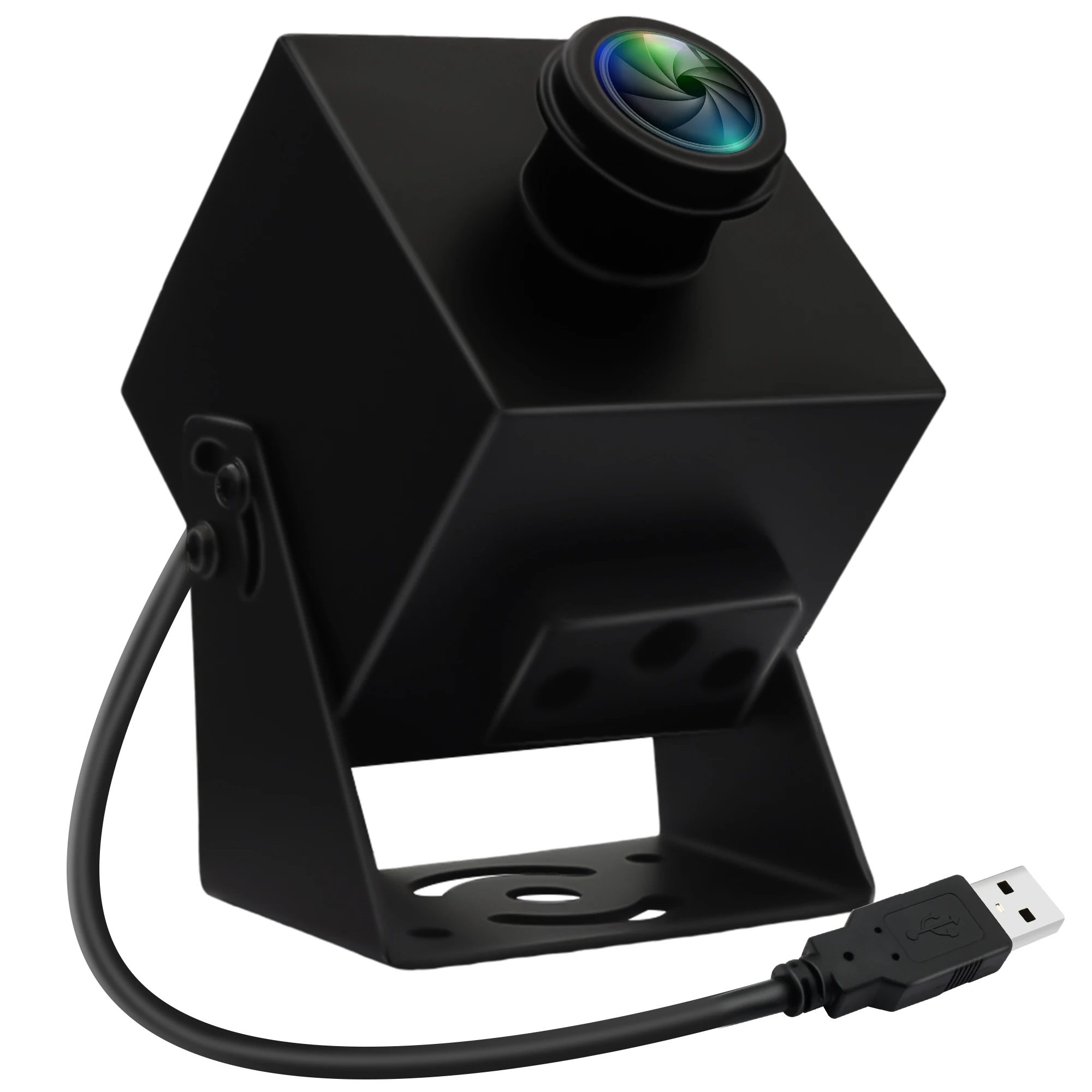 Cámara USB ELP de 48MP, Mini cámara web con enfoque automático rápido con lente ojo de pez gran angular para Windows, Mac, Linux, compatible con vídeo Industrial