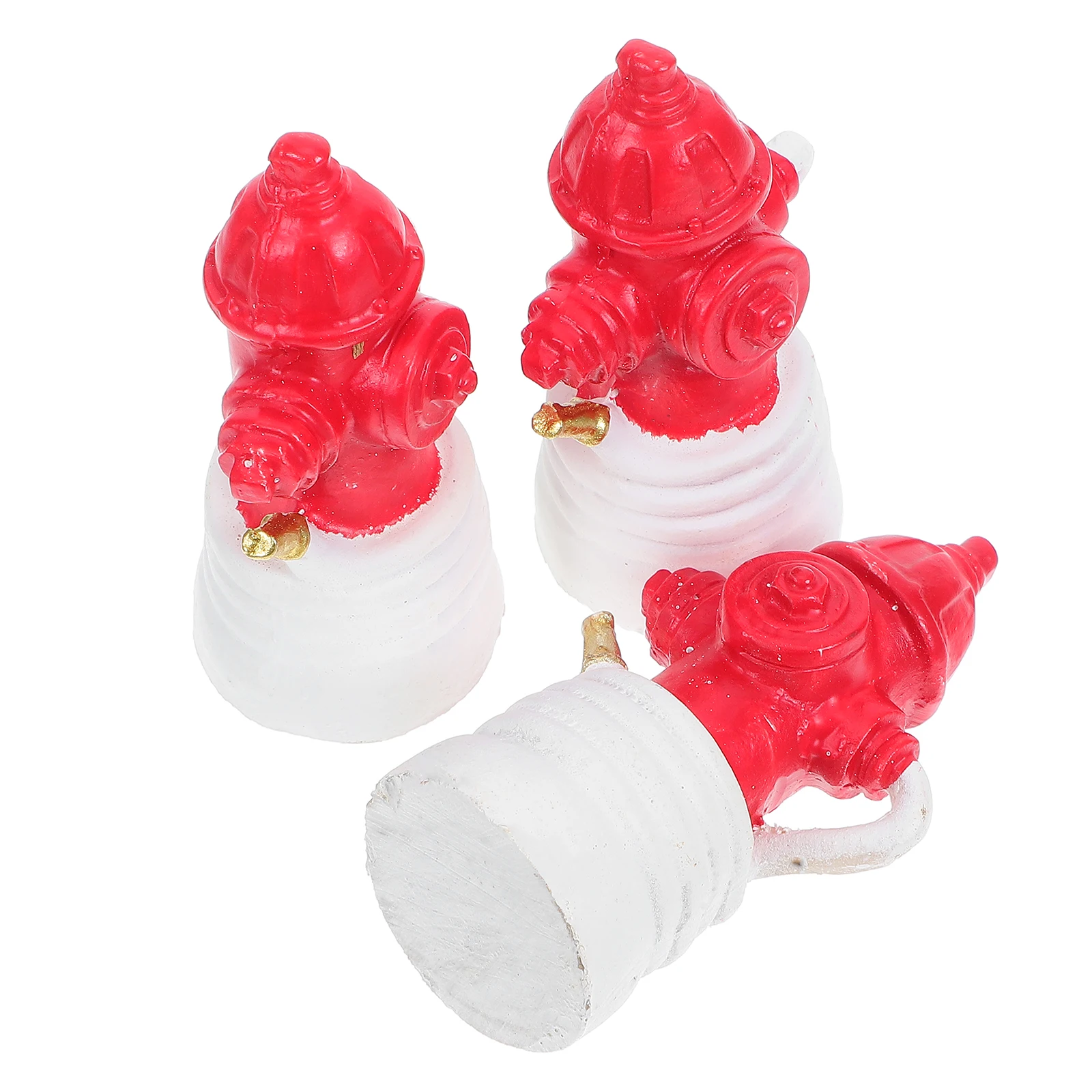 

3Pcs Resin Fire Hydrant Miniature Decoration Realistic Sand Table Adornment for Indoor Outdoor Garden Scene Fire Hydrant Statue